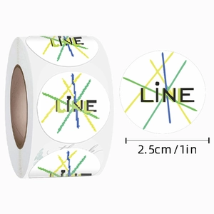2.5cm roll of decorative round tulip flower stickers with colorful line patterns