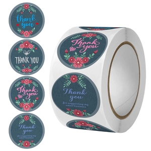 Autocollants Thank You Ronds Floraux Étiquettes Adhésives Pour Emballage Cadeau Petite Entreprise Sceau Enveloppe Décor