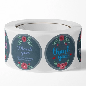 Autocollants de remerciement floraux pour colis, quatre designs botaniques sombres
