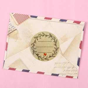 Vintage kraft paper stickers with olive branch design for bakery and cookie packaging