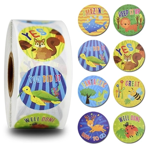 Cartoon Animal Reward Stickers Children Motivational Labels For Teachers Classroom Students School Encouragement Adhesive