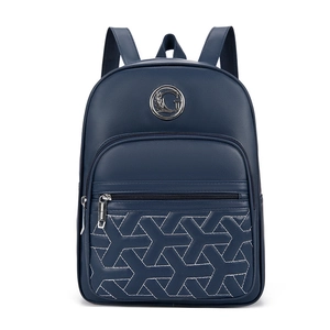 Women PU Leather Backpack Geometric Quilted Fashion Large Capacity Student School Travel Bag Lightweight Waterproof