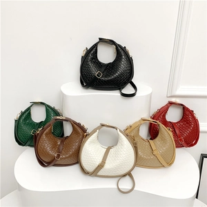 Minimalist woven hobo bag for women in various colors with adjustable shoulder strap
