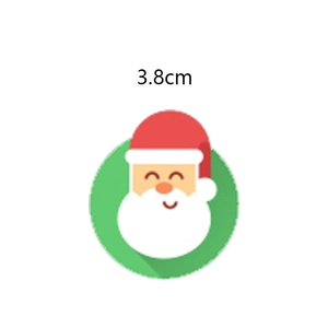 Set di adesivi natalizi rotondi da 3,8 cm con disegni di Babbo Natale e alberi