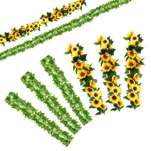 Artifical sunflower and eucalyptus vine stickers for bulletin board decoration borders