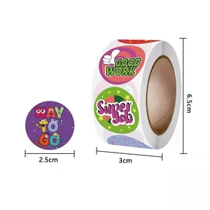 Rouleau d'autocollants de récompense pour enfants avec texte Great Work et Super Job