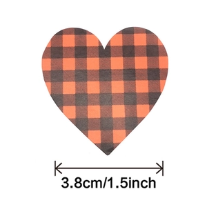 Classic Buffalo Plaid Heart Shaped Self Adhesive Stickers Roll For Christmas Saint Patrick Day Holiday Gift Decoration Sealing Labels Stickers