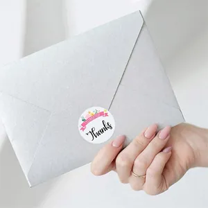 Autocollants couronne florale Thank You pour sceller cadeaux et décorer les enveloppes