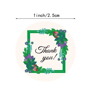 Floral thank you stickers 1 inch diameter round labels for wedding party gift decor