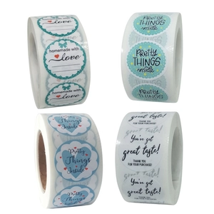 Decorative Round Roll Stickers Thank You Homemade With Love Labels For Wedding Party Gift Packaging Craft Scrapbooking