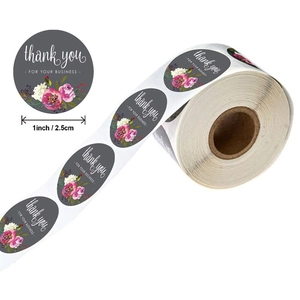 Adesivi floreali Thank You da 2,5cm per confezioni regalo e pasticceria professionale