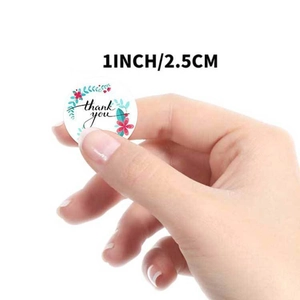 1 inch floral thank you stickers for gift packaging and sealing circular labels
