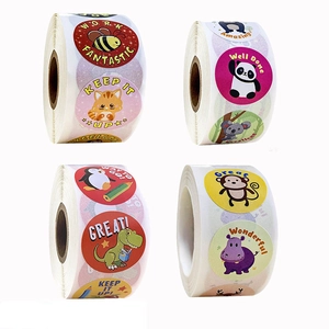 Cartoon Animal Reward Stickers Motivational Phrases Educational Paper For Kids Teachers Classroom Supplies