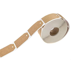 Étiquettes de cadeau en papier kraft marron en rouleau de formes rectangulaires