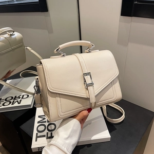 Women Fashion PU Leather Square Crossbody Bag Flap Handbag With Metal Buckle Versatile Shoulder Bag For Daily Use Gift