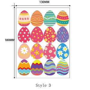Easter egg stickers set with 16 colorful patterns for DIY gift tags, size 130x180mm