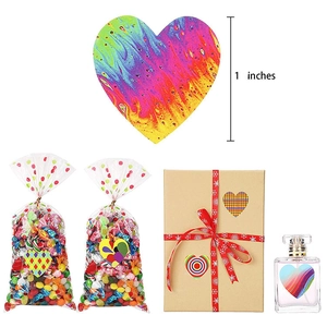 Rainbow heart stickers in pop art styles for gift wrapping and envelope sealing 1 inch