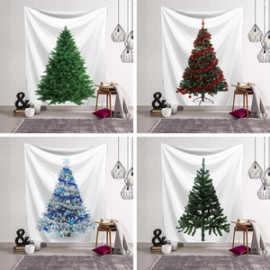 Christmas Tree Wall Hanging Tapestry Polyester 3D Printed Fabric Background Blanket For Home Holiday Party Room Decor