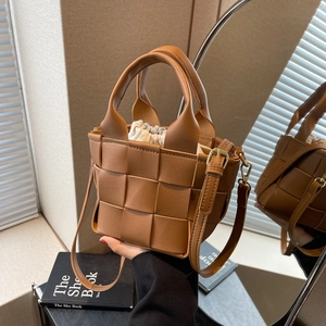 Borsa a Secchiello in Pelle PU Intrecciata Di Moda Con Custodia Interna A Coulisse Design Di Nicchia Vintage Borsa a Tracolla Per Donna