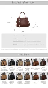 Detailed view of large capacity litchi pattern tote bag with precise size specifications