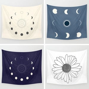 Moon Phase Tapestry Wall Hanging Polyester Celestial Astrology Sun Moon Bohemian Art Home Decor Backdrop