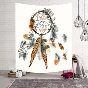Noords Boheems Dromenvanger Veer Polyester Wandtapijt Muurophanging Achtergronddoek Decoratief Voor Woonkamer Slaapkamer