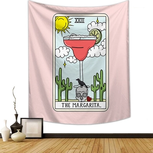 Pink Tarot Tapestry The Margarita design for living room and dorm wall decoration