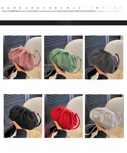 Detailed grid showing six sparkling rhinestone cloud bags in various vibrant colors
