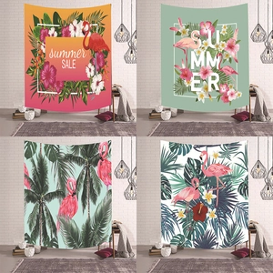 Nordic Tropical Flamingo Tapestry Wall Hanging Polyester Fabric Backdrop For Bedroom Living Room Dorm Summer Home Decor