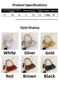 Guide des tailles du sac baguette avec dimensions et coloris en similicuir de haute qualité