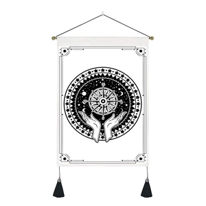 Bohemian mandala wall tapestry with hand and moon star motifs for home decor