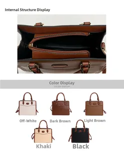 Detail view of large capacity tote bag with central zipper compartment in five colors