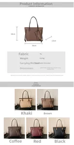 Dimensions détaillées du grand sac cabas en cuir PU avec tableau des tailles 39x28x12cm