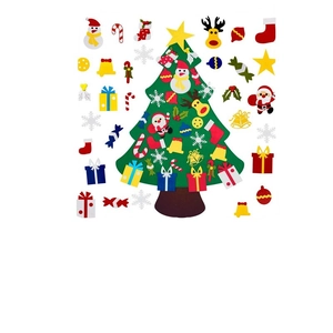DIY felt Christmas tree set with colorful ornaments for kids holiday home decoration