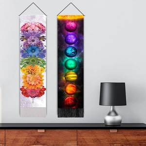 Bohemian floral and planetary wall tapestries with fringe tassels for home wall decor