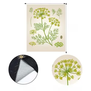 Detail of Tansy floral wall art showing hemmed edges and HD digital printing quality