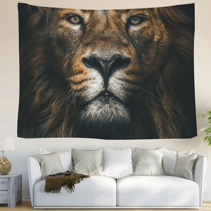 Artistic lion face tapestry wall hanging for modern living room home decor mural