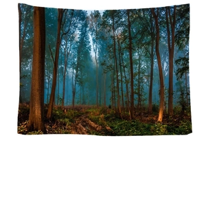 Nordic forest mist wall tapestry made of lightweight polyester for bedroom decoration