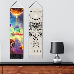Bohemian butterfly and celestial tapestry set with tassels for living room wall decor