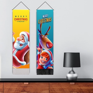 Deux tapisseries murales de Noël avec Père Noël et glands pour décoration de fête maison