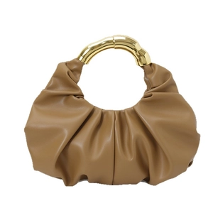 Sac à Main Nuage Froncé pour Femmes Avec Poignée en Métal Doré Irrégulière Sac de Soirée Plissé Chic Petit Tote Bag Fête