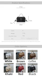 Detailed size chart and multi-color options for vintage crossbody messenger bag