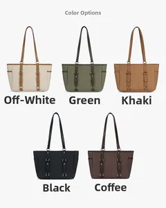 Detail view of chevron texture tote bags in five colors with leather handles