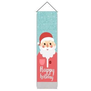 Tapisserie de Noël avec Père Noël et texte Happy Holiday pour décoration murale festive
