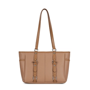 Large Capacity Tote Bag PU Leather Vintage Lychee Grain Textured Shoulder Underarm Handbag For Women Casual Travel Trendy