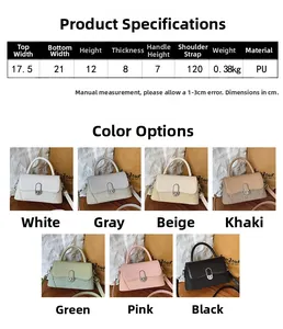 Detailed spec chart of vintage patchwork handbags showing colors and measurements