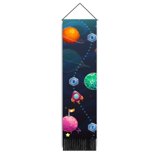 Décoration murale astronaute et planètes avec pompons pour chambre d'enfant nordique