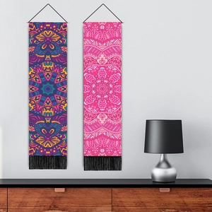 Bohemian mandala wall hanging tapestries with black tassels for home bedroom decoration