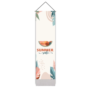 Tenture murale décorative avec imprimé Summer Sale et feuilles tropicales d'été