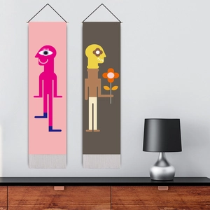Set di arazzi astratti moderni con volti artistici per decorazione murale di casa